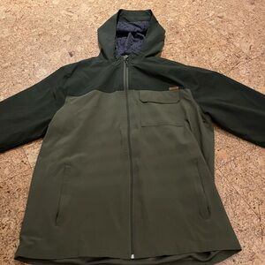 Men's Olive Green Hooded Rain Jacket